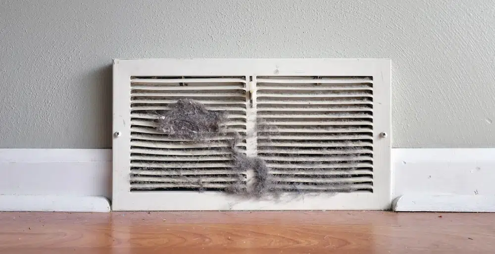 Clogged ductwork, photo by Ben's Plumbing